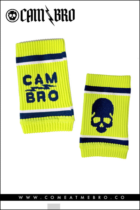 Wristbands Pair Navy Blue-Neon Yellow